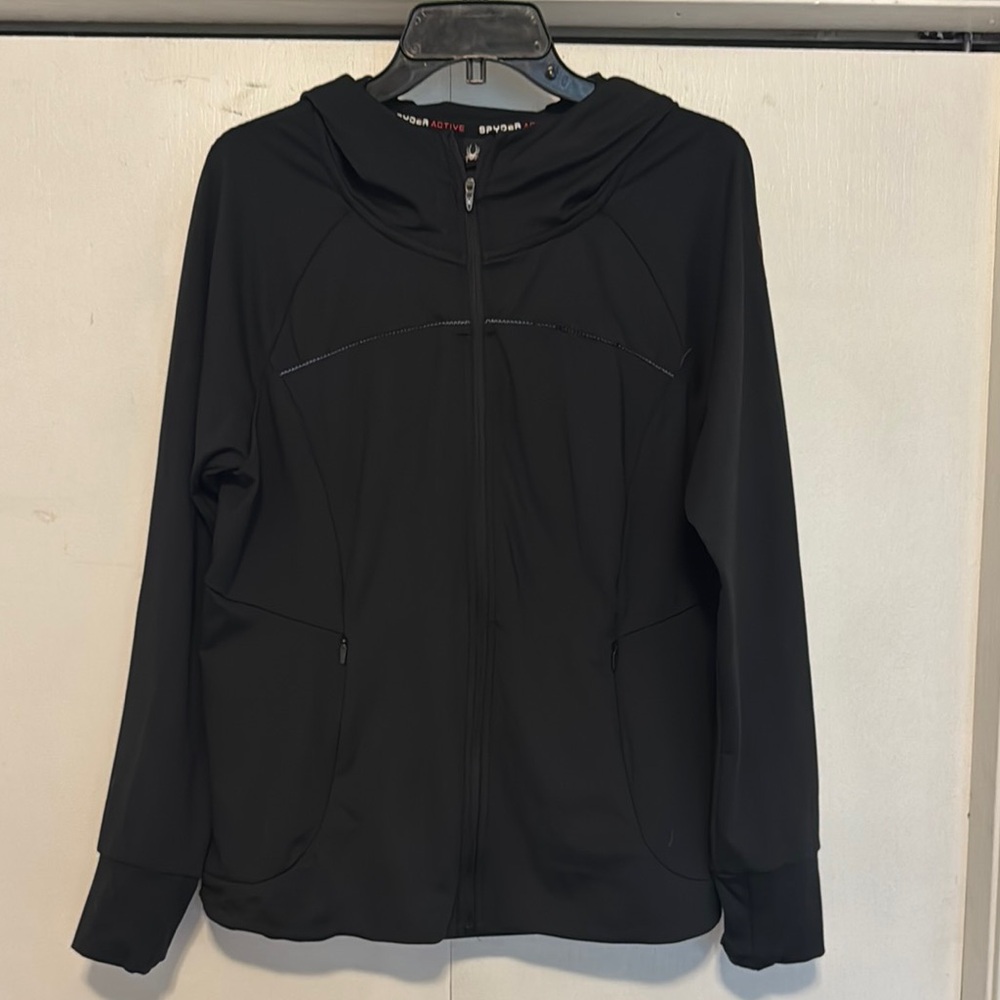 Spyder Black Zip-Up athletic Hoodie